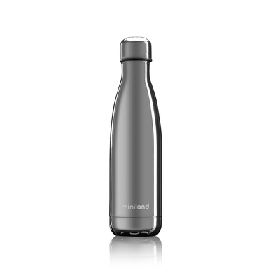 miniland Thermosflasche bottle deluxe silver mit Chromeffekt 500ml von miniland