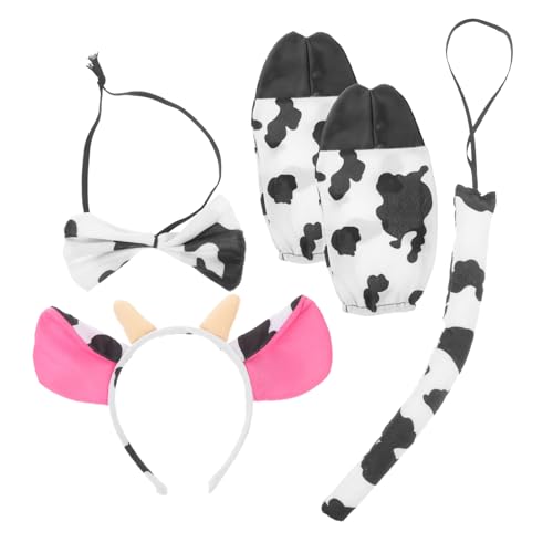 1 Satz Kuh Kostümzubehör für Haarreif Fliege für Halloween Cosplay Niedliches Tierkostüm für Partys Besondere Anlässe 1 Satz Kuh Kostümzubehör für Haarreif Fliege für Halloween Cosplay Niedliches Tierkostüm für Partys Besondere Anlässe von minkissy