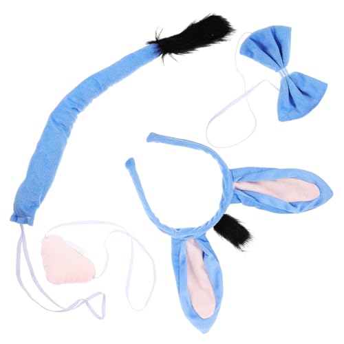 1Satz Haarband mit Eselsohren Fliege Halloween Cosplay Kostümpartys Verstellbares Tierkostüm Zubehör für Erwachsene 1Satz Haarband mit Eselsohren Fliege Halloween Cosplay Kostümpartys Verstellbares Tierkostüm Zubehör für Erwachsene von minkissy