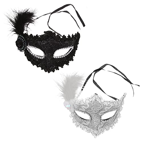 2st Gesichtsrequisiten Neuheit Masken Geschenke Für Frauen Abschlussball-party-masken Karnevalsumzug Masken Halbe Gesichtsmaskerade Fälschung Stoff Bilden Fräulein Weiß von minkissy