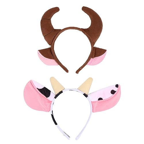 Minkissy Karnevals-Tier-Stirnbänder 2pcs Kuh Stirnband Plüsch Kuh Cosplay Haarband Cartoon Milchkuh Haarreif Halloween Kopfbedekung Haarschmuck für Party Minkissy Karnevals-Tier-Stirnbänder 2pcs Kuh Stirnband Plüsch Kuh Cosplay Haarband Cartoon Milchkuh Haarreif Halloween Kopfbedekung Haarschmuck für Party von minkissy