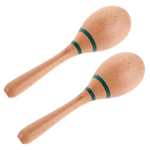 minkissy 1 Paar Holz Maracas für Kleinkinder Musikinstrumente zur Rhythmusförderung für Kindergartenaufführungen Sichere Handhabung Unterstützung der Frühkindlichen Bildung und von minkissy
