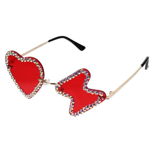 minkissy 1 Paar Kunststoff-sonnenbrille Mit Rotem Linsenrahmen Für Festival-partys Cosplay-anzieh-requisiten von minkissy