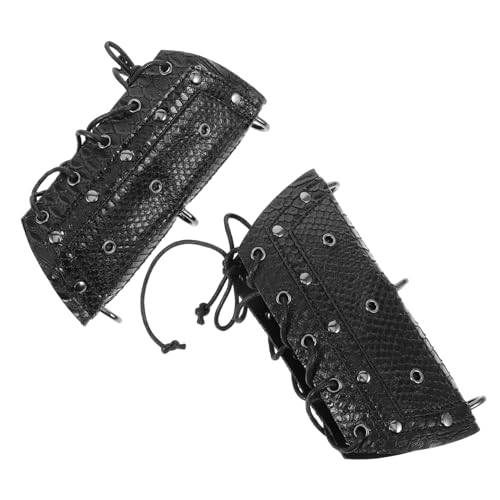 minkissy 1 Paar Punk Style Armstulpen im Schlangenleder Design für Halloween Cosplay und Partys Hochwertige Kunstleder Handgelenksärmel für Damen und Herren von minkissy
