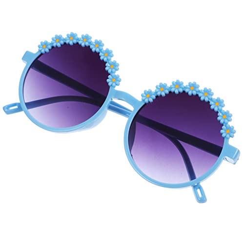 minkissy 1 Paar kleine Gänseblümchen- Kinderbrille Teenager geformt Gläser Blumen- Partybrille für für Mädchen Brillenstütze ac Sky-blue von minkissy