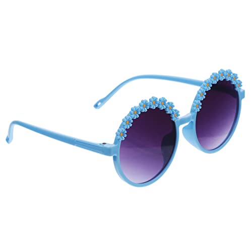 minkissy 1 Paar kleine Gänseblümchen- Trendy geformt Gläser Teenager Blumen- für Mädchen Brillenstütze lustige brille Blumenmädchen Stk Sky-blue von minkissy