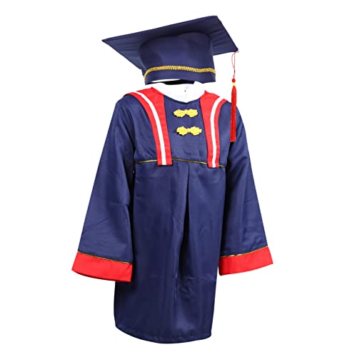 minkissy 1 Satz Abschlusskleid Vorschulabschluss Kindergartenabschluss Schwarze Abschlusskappe Kleider Kleid Kleid Abschlussmütze Und -kleid 2023 Modisch Schule Kindermütze Polyester von minkissy
