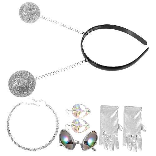 minkissy 1 Satz Alien Antenna Kopfband Sonnenbrille Ohrringe Halskette Lustige Party Requisiten für Cosplay Clubs Musikfestivals minkissy 1 Satz Alien Antenna Kopfband Sonnenbrille Ohrringe Halskette Lustige Party Requisiten für Cosplay Clubs Musikfestivals von minkissy