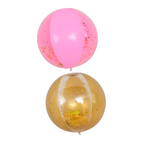 minkissy 1 Satz Aufblasbare Glitzer Strandbälle Transparente Bunte Beach Balls für und Wasserspiele für Erwachsene von minkissy