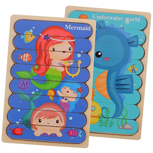 minkissy 1 Satz Cartoon Holz Puzzle für Frühe Lernspielzeug Fördert Logisches und Hand Auge Koordination Sicher mit Abgerundeten Kanten für Vorschulerziehung von minkissy