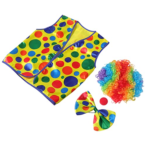 minkissy 1 Satz Clown Kostüm Set für Erwachsene Bunte Perücke Clownsnase Fliege und Weste für Karneval Halloween und Cosplay Spaßige Verkleidung für Partys und Aufführungen minkissy 1 Satz Clown Kostüm Set für Erwachsene Bunte Perücke Clownsnase Fliege und Weste für Karneval Halloween und Cosplay Spaßige Verkleidung für Partys und Aufführungen von minkissy