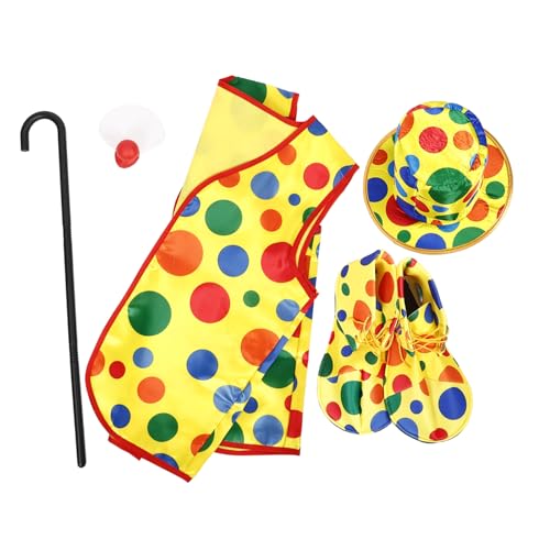 minkissy 1 Satz Clown Kostüm für Karneval Clown Hut Weste Schuhe Krücke Fake Nase Lustige Cosplay Requisiten für Bühnenauftritte Halloween Kostümpartys minkissy 1 Satz Clown Kostüm für Karneval Clown Hut Weste Schuhe Krücke Fake Nase Lustige Cosplay Requisiten für Bühnenauftritte Halloween Kostümpartys von minkissy