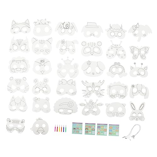 minkissy 1 Satz DIY Tiermasken für Graffiti Masken zum Bemalen für Halloween und Partys Kreative Gestaltung für Unvergessliche Erlebnisse minkissy 1 Satz DIY Tiermasken für Graffiti Masken zum Bemalen für Halloween und Partys Kreative Gestaltung für Unvergessliche Erlebnisse von minkissy