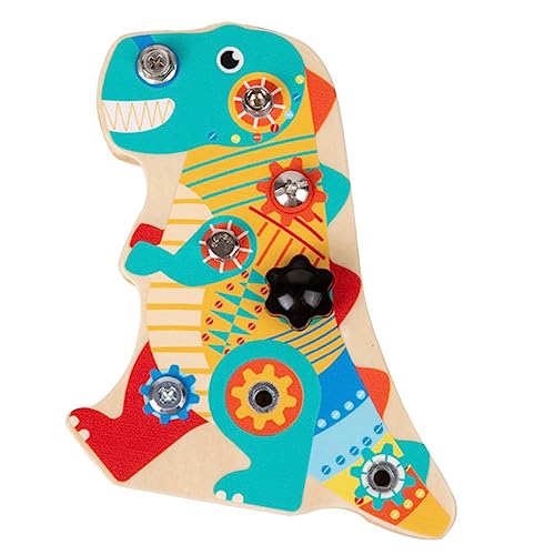 minkissy 1 Satz Dinosaurier Schraubenspielzeug aus Holz Montessori Lernspielzeug für Fördert Feinmotorik Koordination und Kreativität für Jungen und Mädchen von minkissy