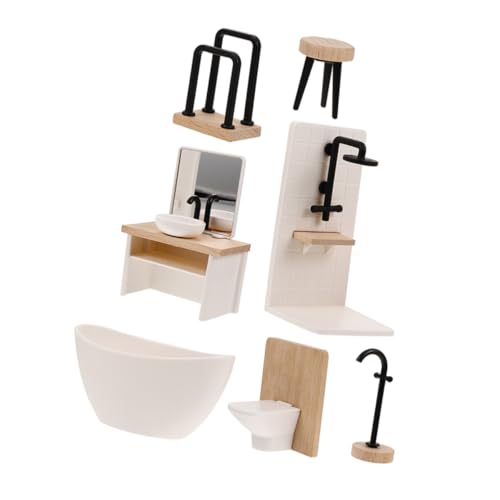 minkissy 1 Satz Dollhouse Miniatur Badezimmer Set Teiliges Zubehör für Puppenhaus Realistische Badmöbel mit Dusche Waschbecken Toilette und Badewanne für Spiel und Dekoration minkissy 1 Satz Dollhouse Miniatur Badezimmer Set Teiliges Zubehör für Puppenhaus Realistische Badmöbel mit Dusche Waschbecken Toilette und Badewanne für Spiel und Dekoration von minkissy