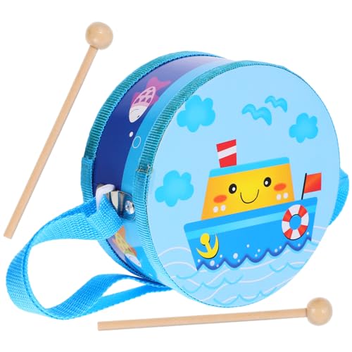 minkissy 1 Satz Doppelseitige Handtrommel für Pädagogisches Musikinstrument mit Trommelstöcken Kreativität und Motorischen Fähigkeiten für Kleinkinder Blaues Schiffsdesign minkissy 1 Satz Doppelseitige Handtrommel für Pädagogisches Musikinstrument mit Trommelstöcken Kreativität und Motorischen Fähigkeiten für Kleinkinder Blaues Schiffsdesign von minkissy