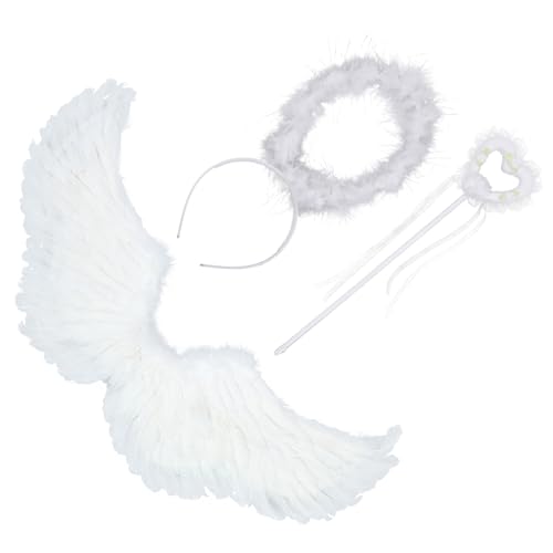 minkissy 1 Satz Engelsflügel Kostüm Set für Erwachsene Teiliges Set mit Heiligenschein Zauberstab Federflügel für Karneval Kostümpartys Bühnenaufführungen minkissy 1 Satz Engelsflügel Kostüm Set für Erwachsene Teiliges Set mit Heiligenschein Zauberstab Federflügel für Karneval Kostümpartys Bühnenaufführungen von minkissy