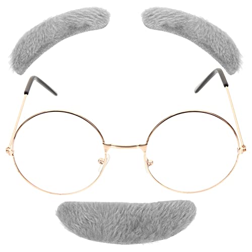 minkissy Alter Mann Kostümset mit Schnurrbart Augenbrauen Brille Selbstklebendes Kostümzubehör für Halloween und Karneval minkissy Alter Mann Kostümset mit Schnurrbart Augenbrauen Brille Selbstklebendes Kostümzubehör für Halloween und Karneval von minkissy