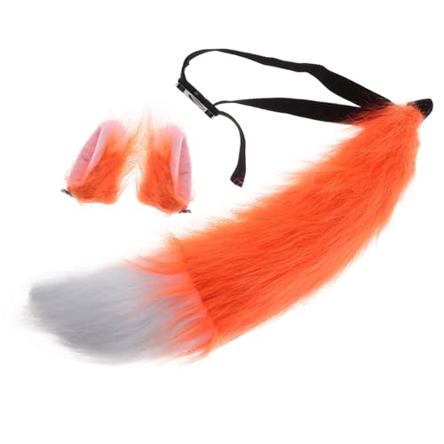 minkissy 1 Satz Fuchs Kostüm Set mit Verstellbaren Ohren und für Halloween und Cosplay Realistische Tierkostüm Accessoires aus Weichem Material für Erwachsene von minkissy
