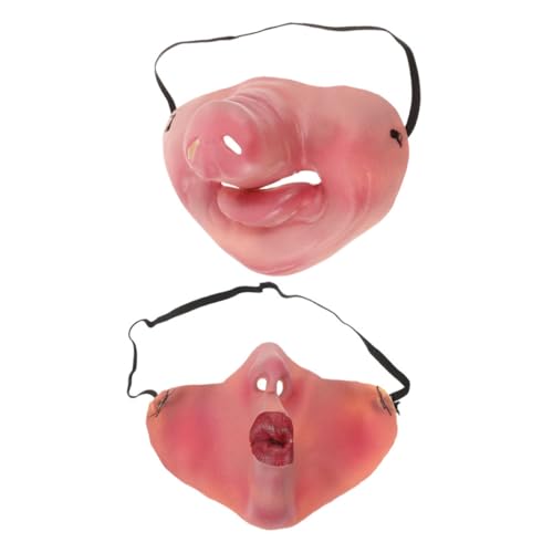 minkissy 1 Satz Halbe Gesichtsmaske Halbmaske Halloween Gruselige Schweinemaske Halloween-schwein-maske Halloween Halbgesichtsmaske Halloween Halbes Gesicht Emulsion von minkissy