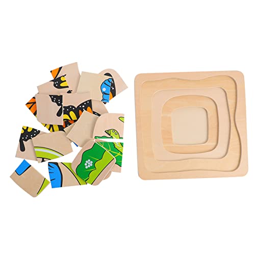 minkissy 1 Satz Holzpuzzle für Multi Layer DIY Puzzle mit Schmetterlingsdesign Pädagogisches Vorstellungskraft und Hand Augen Koordination für Junge Mädchen und Kreative Lernspiele von minkissy