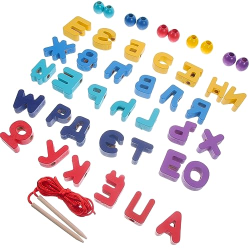minkissy 1 Satz Holzpuzzle zur Buchstabenerkennung Russische Alphabet Holzbausteine für Kleinkinder Pädagogisches Montessori Farben und Formen von minkissy