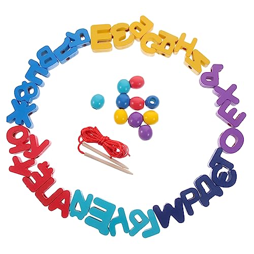 minkissy 1 Satz Holzspielzeug Russisches Alphabet Fädelspiel für Kleinkinder Lernspielzeug Motorik und Logischen Fähigkeiten für Eltern Spiele und Unterwegs von minkissy