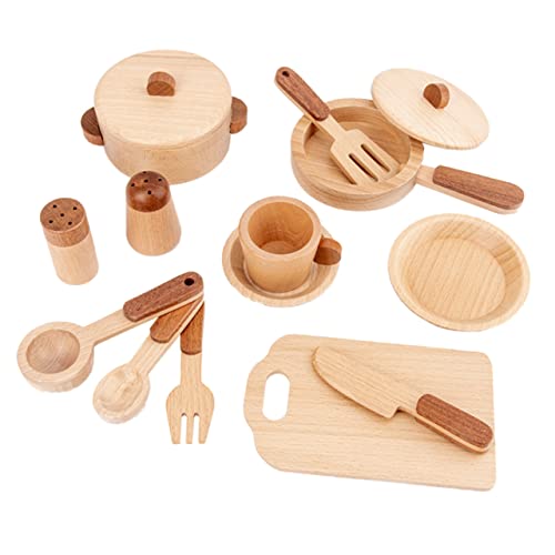 minkissy 1 Satz Holzspielzeug Set für Küchenzubehör für Rollenspiele der Kognitiven Fähigkeiten Geeignet für Mädchen Sicher und Langlebig Perfektes für Geburtstagsfeiern und Alltagsspiel von minkissy