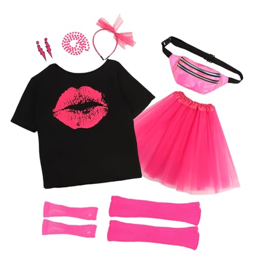 minkissy 1 Satz Jahre Damen Kostümset mit Halskette Handschuhen für Retro Partys Leicht für Karneval Fasching Kostümevents von minkissy