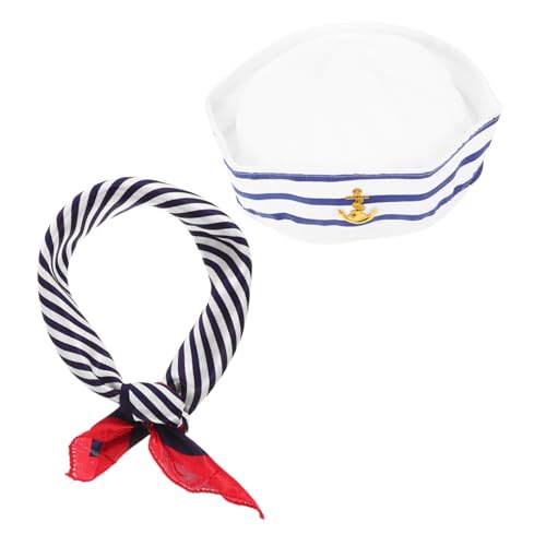 minkissy 1 Satz Kapitänsmütze und Schal für Cosplay Teiliges Matrosen Kostüm Zubehör für Damen und Herren für Halloween Mottopartys und Kreuzfahrten Leicht und Langlebig minkissy 1 Satz Kapitänsmütze und Schal für Cosplay Teiliges Matrosen Kostüm Zubehör für Damen und Herren für Halloween Mottopartys und Kreuzfahrten Leicht und Langlebig von minkissy