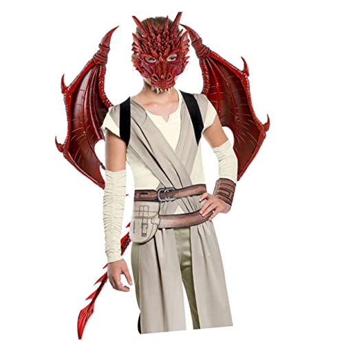 minkissy 1 Satz Kinderkostüm halloween party halloween kinderparty partyknaller kinderbekleidung Halloween-Maske Dämonenflügel Flügel Kostüm -Performance-Requisite rot von minkissy