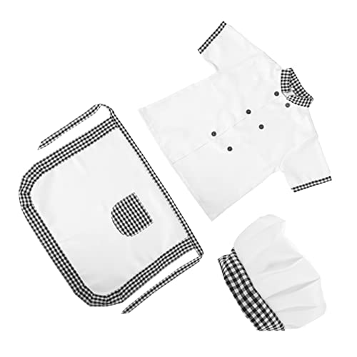 minkissy 1 Satz Kochschürze vortäuschen Kostüm Kinderkoch -Outfit Kinderkittel kochen kinderkochmütze kochmützen für Karriere-Rollenspiel-Hut Kleinkind-Koch-Outfit Polyester von minkissy