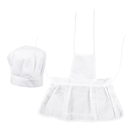 minkissy 1 Satz Kochschürzen Set für Mädchen mit Kochmütze Verstellbare Schürze für Rollenspiele und Backen Fördert Kreatives Kochen zu Hause von minkissy