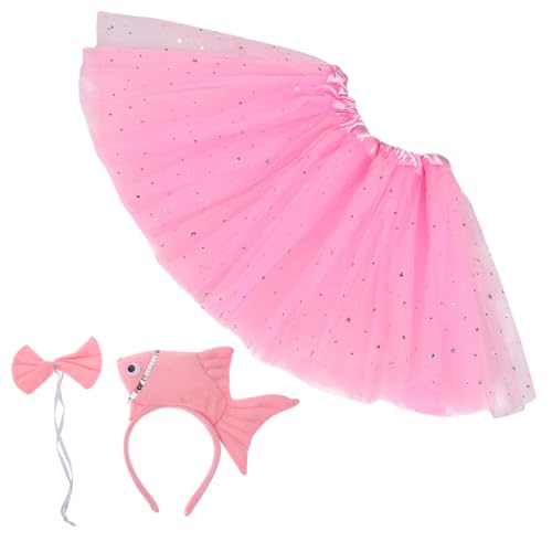 minkissy 1 Satz Meeresfischstirnbandrock Fischkopfkostüm Unter Dem Meeresstirnband Partykostüm Beach Accessoires Fischkostüm Halloween Verkleiden Schwamm Rosa von minkissy