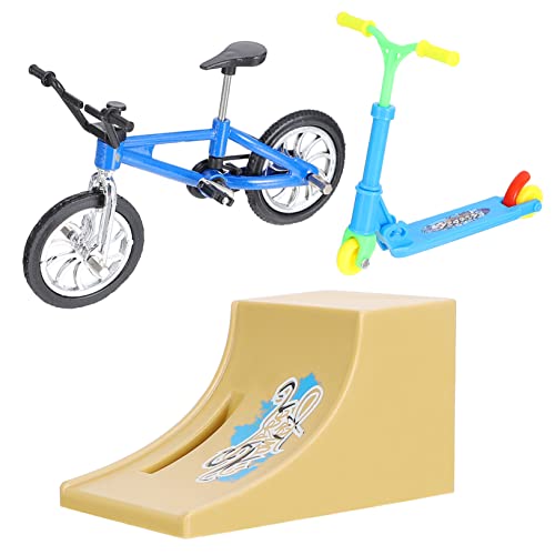 minkissy 1 Satz Mini Finger Sports Toy Set Tragbares Finger Scooter Bike Ramp für Geschicklichkeitstraining Stressabbau und Spaß für Erwachsene von minkissy
