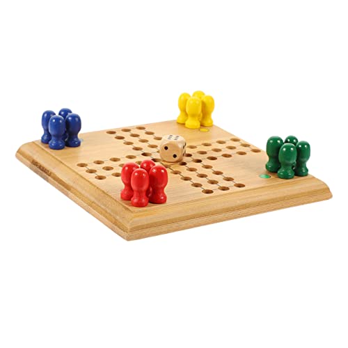 minkissy 1 Satz Mini Portable Flying Chess Toy Educational Bamboo Chess Board Game for Adults Improves Logic Observation Skills Family Travel Game von minkissy