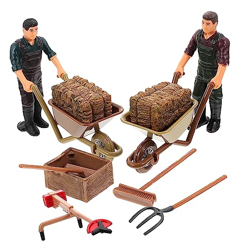 minkissy Miniatur Bauernhof Werkzeug 12 Stück Spielzeug Zubehör für Kinder Miniatur Bauernhof Dekoration Robuste Kunststofffiguren für Sandkasten und Puppenhaus von minkissy