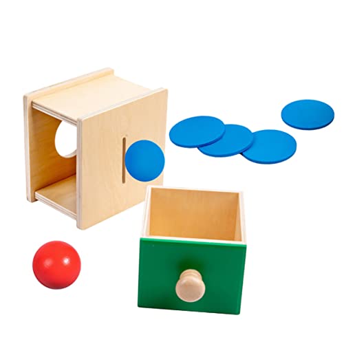 minkissy 1 Satz Montessori Spielzeugbox für Intelligentes Lernspielzeug mit Münze und Ball Fördert Hand Augen Koordination und Logisches Sicher und Langlebig für Kleinkinder Monate von minkissy