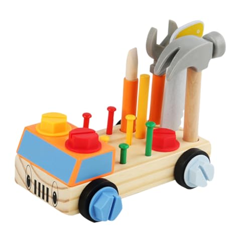minkissy 1 Satz Montessori Werkzeugset für Schraubendreher Board aus Holz Lernspielzeug zur Demontage und Montage von Fahrzeugen Fördert Feinmotorik und Farberkennung von minkissy