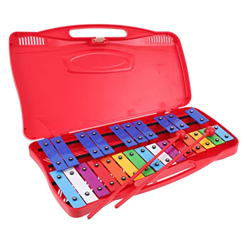 minkissy 1 Satz Musikspielzeug Tragbares Eisenplatten Piano Rot Pädagogisches Instrument Musikverständnis und Hörentwicklung von minkissy
