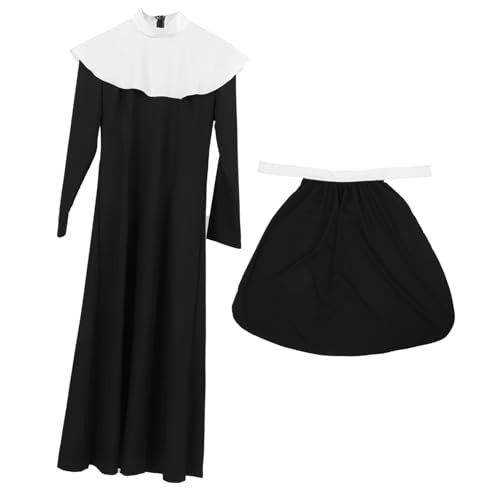 minkissy 1 Satz Nonne Cos -kleidung Nonnen Erwachsene Plus Meilen Priester Gewohnheit Halloween Frauen Nonne Kostüm Frauen Cosplay Prop Elasthan minkissy 1 Satz Nonne Cos -kleidung Nonnen Erwachsene Plus Meilen Priester Gewohnheit Halloween Frauen Nonne Kostüm Frauen Cosplay Prop Elasthan von minkissy