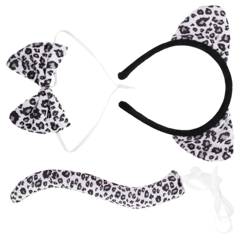 minkissy 1 Satz Ohrenstirnband Jugend Party-Kopfschmuck Tier-Stirnband-Kostüm Mähne wild Leoparden-Fliege und Leoparden-Kopfschmuck Ohren Stirnband Plüsch von minkissy