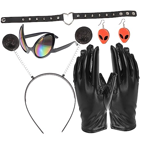 minkissy 1 Satz Party -Kleidungsstück Stirnbänder Außerirdischer Haarband schnapsgläser Einzigartige Brille Alien-Brille für Erwachsene Cosplay-Brille Plastik Black von minkissy