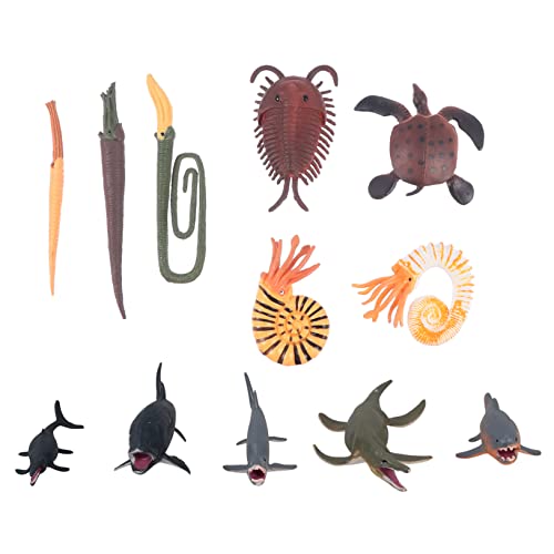 minkissy 12 Stücke Prähistorische Meerestier Modellspielzeug Imitiertes Tiermodell für Kinder Wissenschaftliche Dekoration Simulation Tischspielzeug Wasserlebewesen Figuren von minkissy