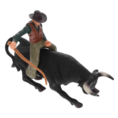 minkissy 1 Satz Realistisches Bullenspielzeug Western Dekoration für Stilvolle Stier und Matadorfigurine für Mädchen Langlebiges Kreatives aus Hochwertigem von minkissy