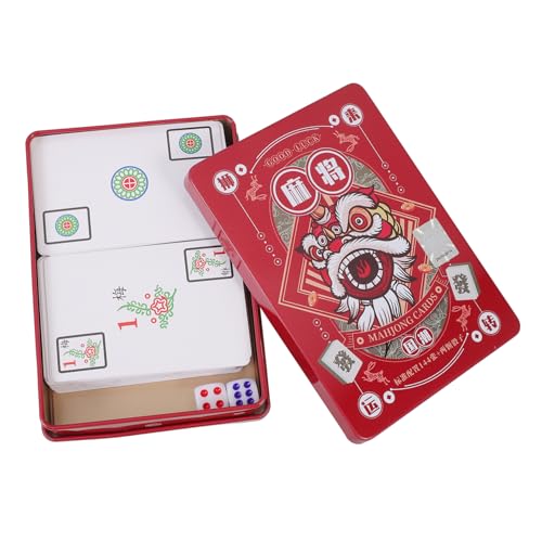 minkissy 1 Satz Reise Mahjong Kartenset Tragbare Lustige Mahjong Karten für Partys und Spieleabende Leicht und Praktisch für Unterwegs von minkissy