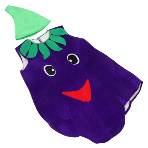 minkissy 1 Satz Schwamm-auberginen-kostüm Gemüse Halloween-aubergine-cosplay-kostüm Auberginenkostüm Für Kostüm Auberginen-rollenspielkostüm Vinylon von minkissy