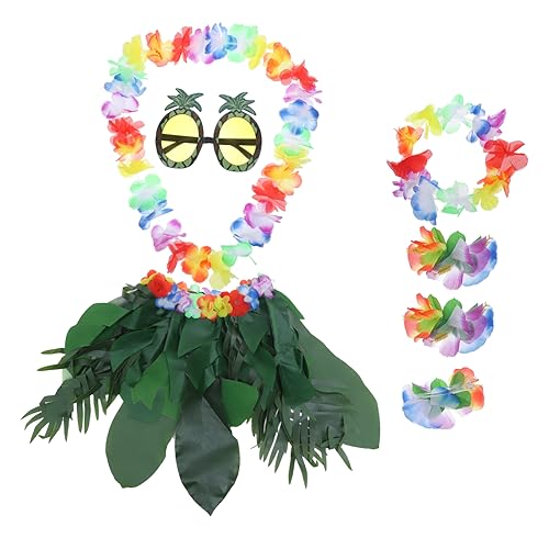 minkissy 1 Satz Simulation grüner Blattrock Gras für Zubehör Party Kostüme haarclips haarklammern Hawaii Blumenkette blumenring hawaii accessoires Halloweenkostüm begünstigt Vorräte Stoff von minkissy