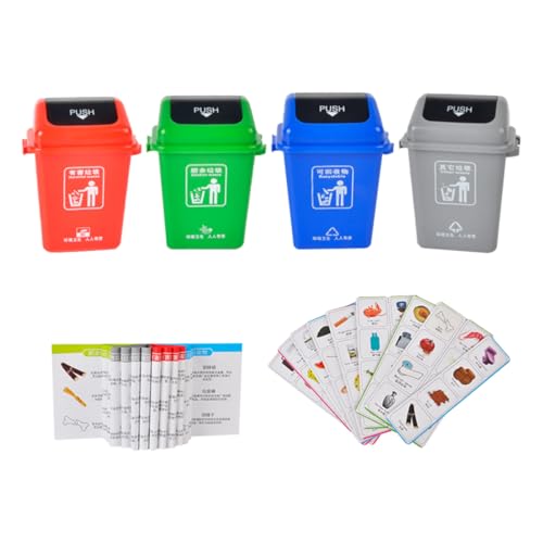minkissy Müllsortier Spielzeugset für Kleinkinder Pädagogisches Umweltschutzspielzeug mit Bunten Kleiner Mülltonnen für Frühe Lernspiele und Recyclingaktivitäten minkissy Müllsortier Spielzeugset für Kleinkinder Pädagogisches Umweltschutzspielzeug mit Bunten Kleiner Mülltonnen für Frühe Lernspiele und Recyclingaktivitäten von minkissy