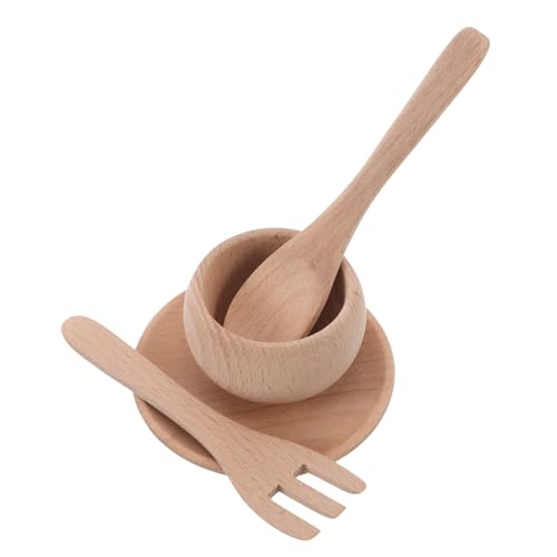 minkissy 1 Satz Spielküche Set aus Holz mit Kochutensilien und Geschirr Holzgabel und Holzlöffel für Rollenspiele Küche Restaurant oder Supermarkt minkissy 1 Satz Spielküche Set aus Holz mit Kochutensilien und Geschirr Holzgabel und Holzlöffel für Rollenspiele Küche Restaurant oder Supermarkt von minkissy
